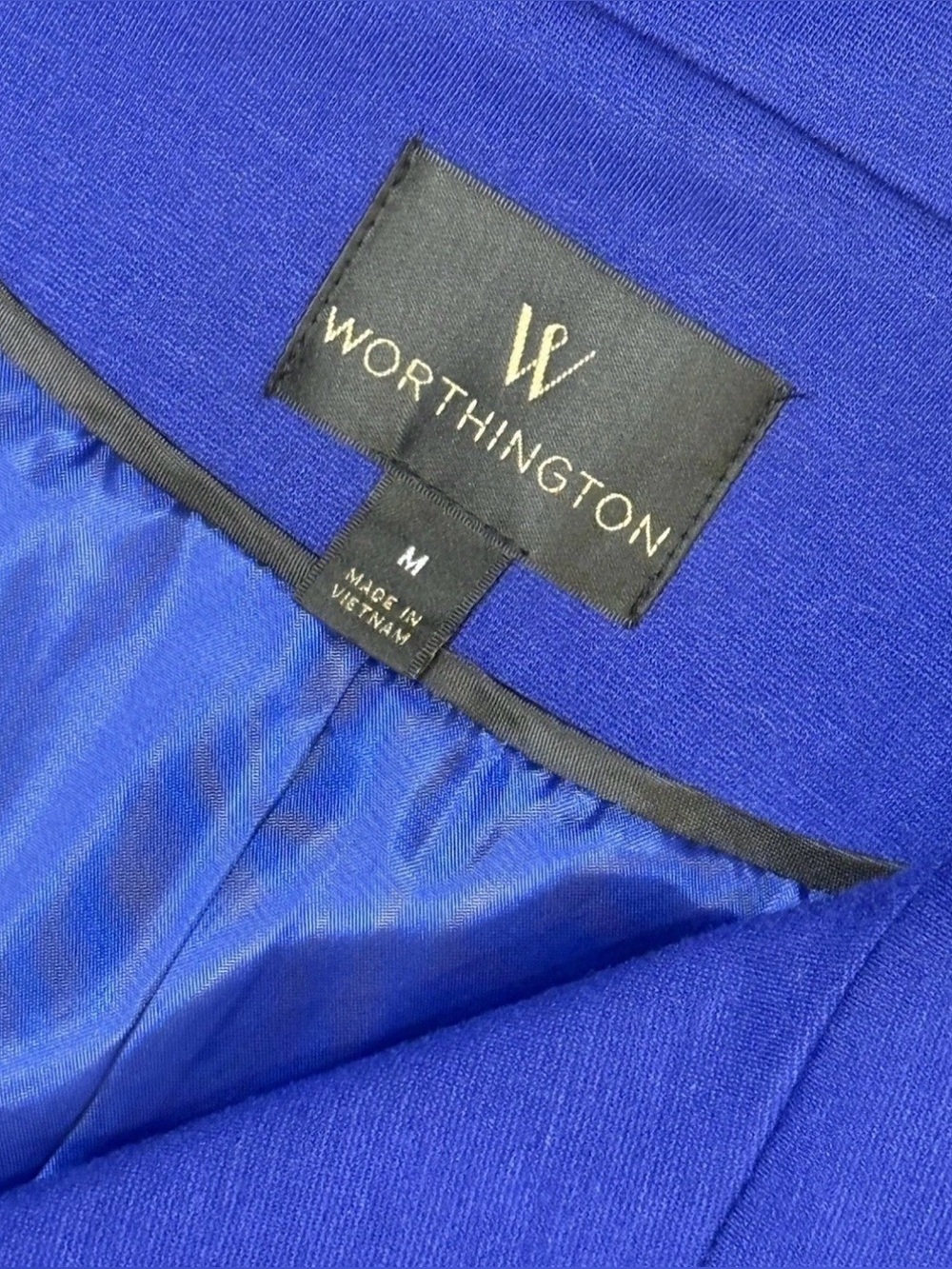 Worthington Women's Moto Jacket Blue Side
Zip Up Long Sleeve Zip Pockets Size M - Picture 10 of 12